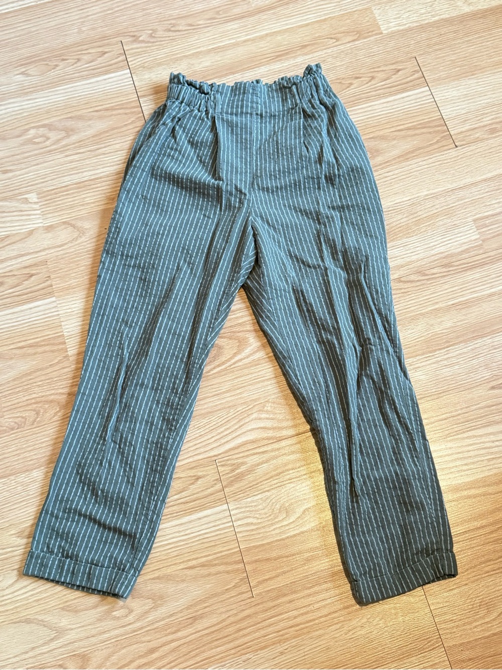 Sienna Sky Green Striped Linen Pants